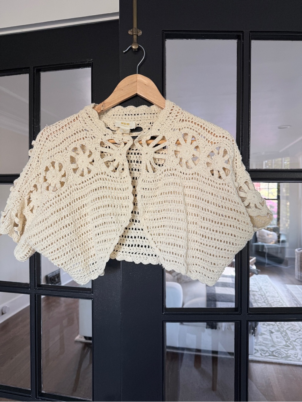 Anthropology Crocheted Cream Capelet - Lightweight top